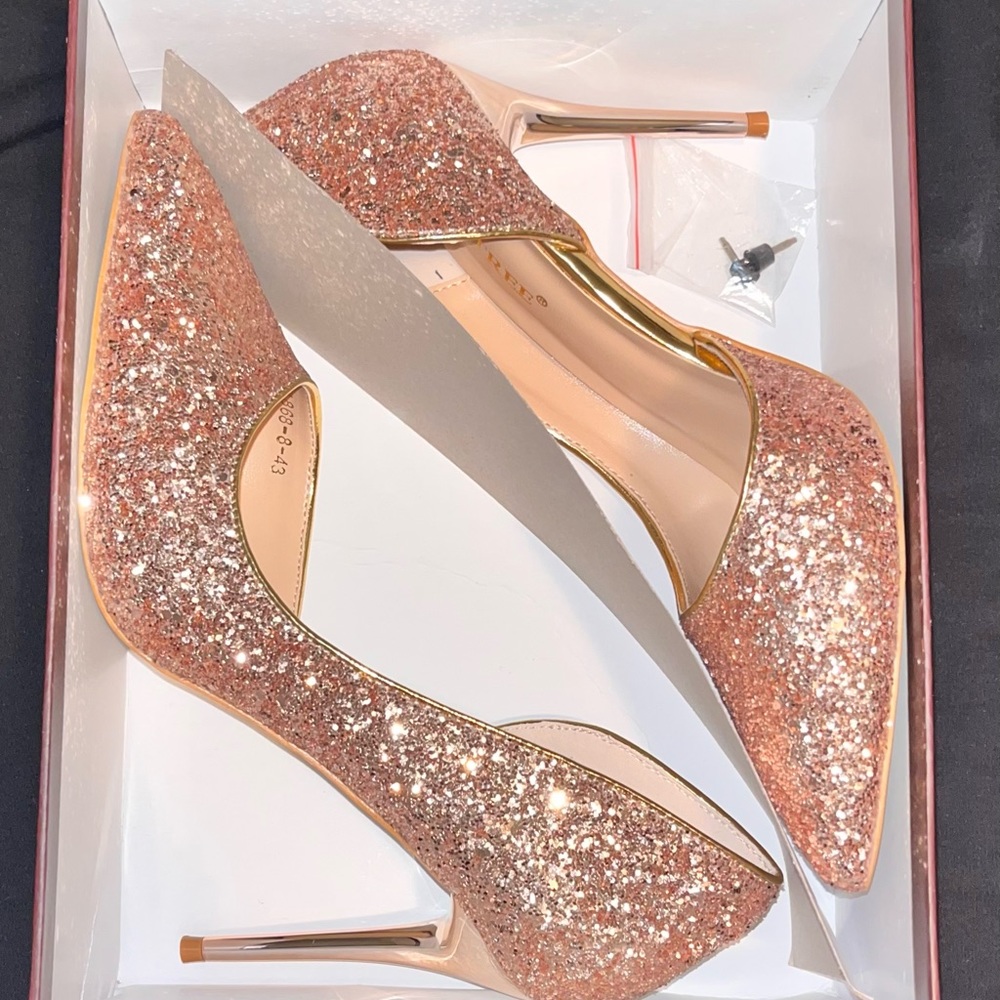 Rose Gold Glitter Stilettos